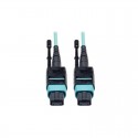 MTP/MPO Patch Cable, 12 Fiber, 40GbE, 40GBASE-SR4, OM3 Plenum-Rated - Aqua, 3M (10-ft.)
