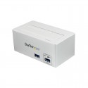 USB 3.0 SATA Hard Drive Docking Station SSD / HDD with integrated Fast Charge USB Hub and UASP For SATA 6 Gbps - White