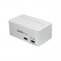 USB 3.0 SATA Hard Drive Docking Station SSD / HDD with integrated Fast Charge USB Hub and UASP For SATA 6 Gbps - White