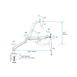 StarTech.com Slim articulating monitor arm with cable management, grommet or desk mount