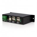 StarTech.com Mountable 4 Port Rugged Industrial USB Hub - Hub - 4 ports - Hi-Speed USB - rail mountable