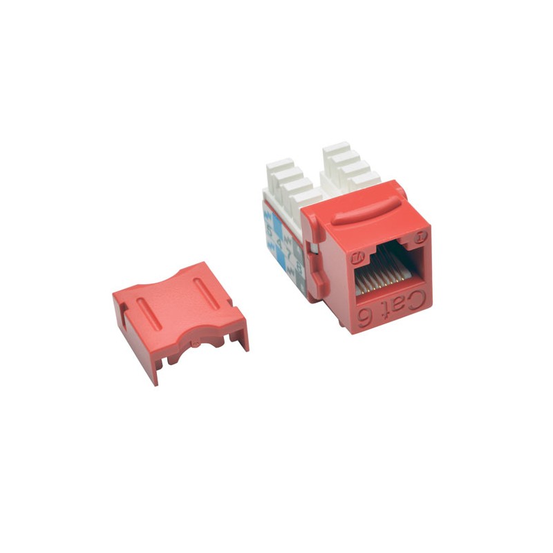Tripp Lite Cat6 / Cat5e 110 Style Punch Down Keystone Jack - Red, 25-Pack