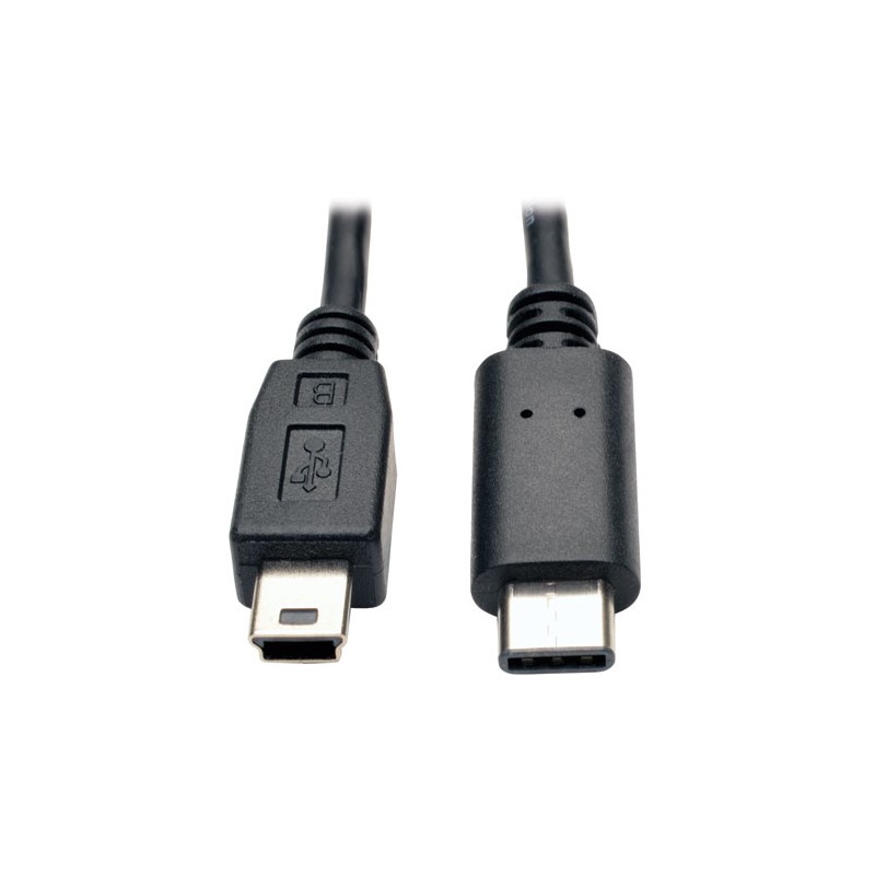 Tripp Lite USB 2.0 Hi-Speed Cable, USB 5-Pin Mini-B Male to USB Type-C (USB-C) Male, 1.83 m (6-ft.)