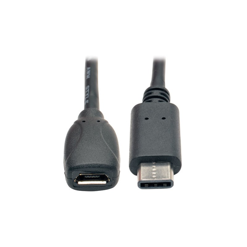 Tripp Lite USB 2.0 Hi-Speed Adapter Cable, USB Type-C (USB-C) Male to USB Micro-B Female), 15.24 cm (6-in.)