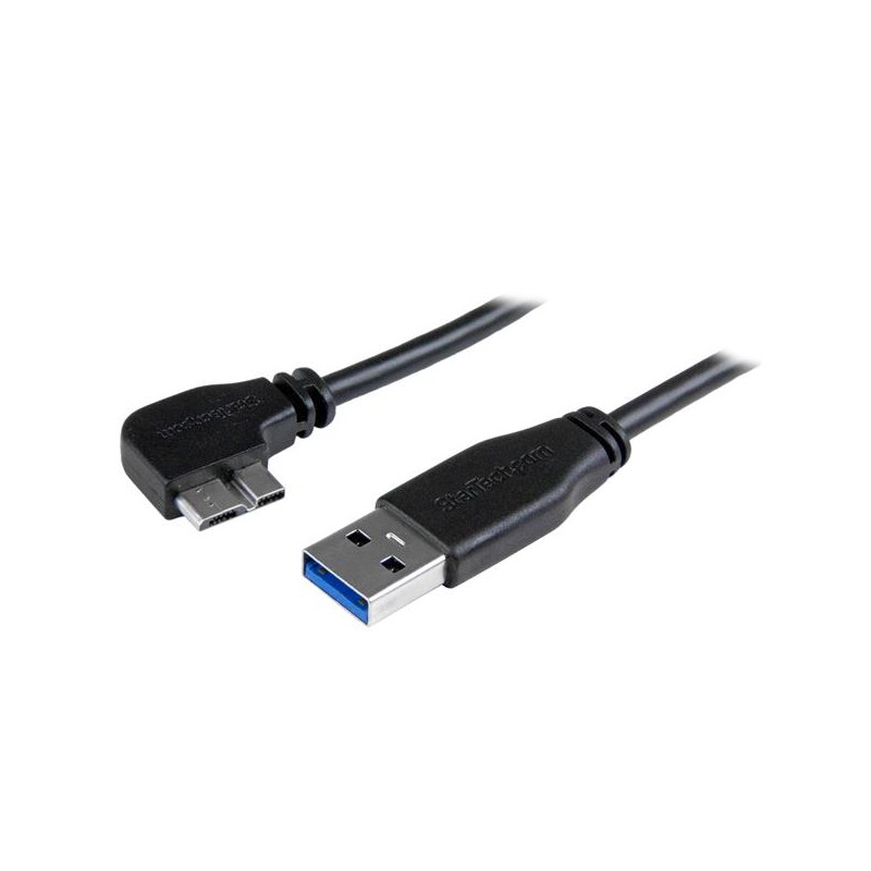 StarTech.com Slim Micro USB 3.0 Cable - M/M - Left-Angle Micro-USB - 1m (3ft)