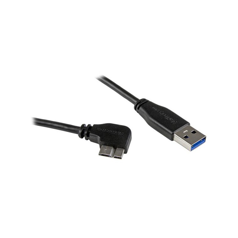 StarTech.com Slim Micro USB 3.0 Cable - M/M - Right-Angle Micro-USB - 1m (3ft)