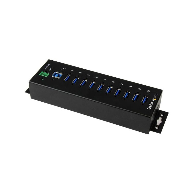 StarTech.com 10-Port Industrial USB 3.0 Hub - ESD and Surge Protection