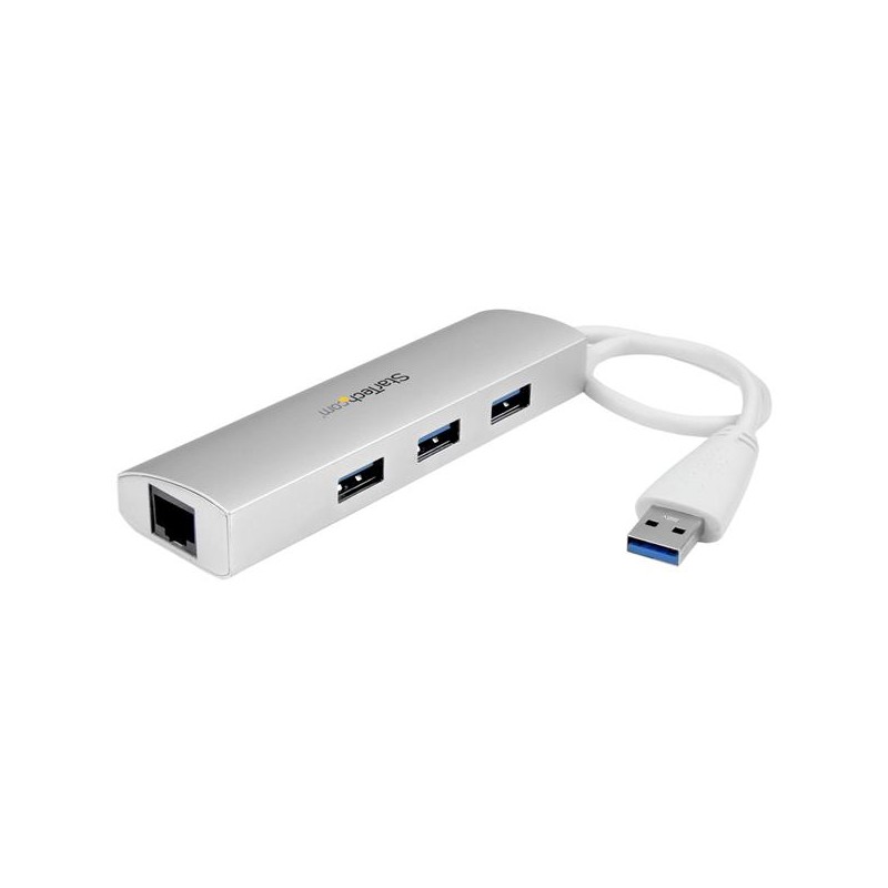 StarTech.com 3-Port Portable USB 3.0 Hub plus Gigabit Ethernet