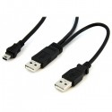 StarTech.com 3 ft USB Y Cable for External Hard Drive - USB A to mini B