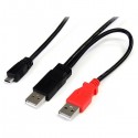 StarTech.com 3 ft USB Y Cable for External Hard Drive - Dual USB A to Micro B