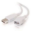 C2G 3m USB 2.0 A Male to A Female Extension Cable - White