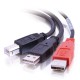 CablesToGo 2m USB 2.0 One B Male to Two A Male Y-Cable