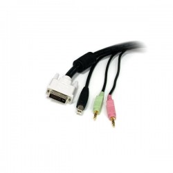 StarTech.com  6 ft. 4-in-1 USB DVI Audio and Microphone KVM Switch Cable