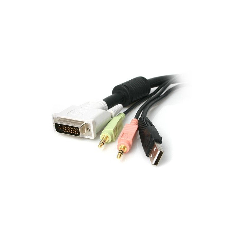 StarTech.com 6 ft. 4-in-1 USB DVI Audio and Microphone KVM Switch Cable