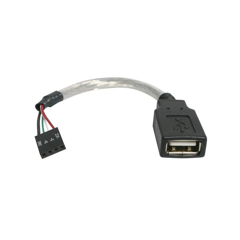StarTech.com 6in USB 2.0 Cable - USB A Female to USB Motherboard 4 Pin Header F/F