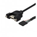 StarTech.com 1 ft Panel Mount USB Cable - USB A to Motherboard Header Cable F/F