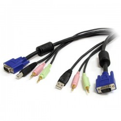 StarTech.com  6 ft 4-in-1 USB VGA Audio and Microphone KVM Switch Cable