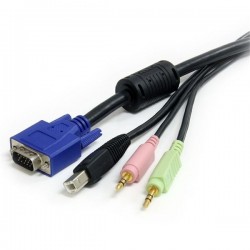 StarTech.com  6 ft 4-in-1 USB VGA Audio and Microphone KVM Switch Cable