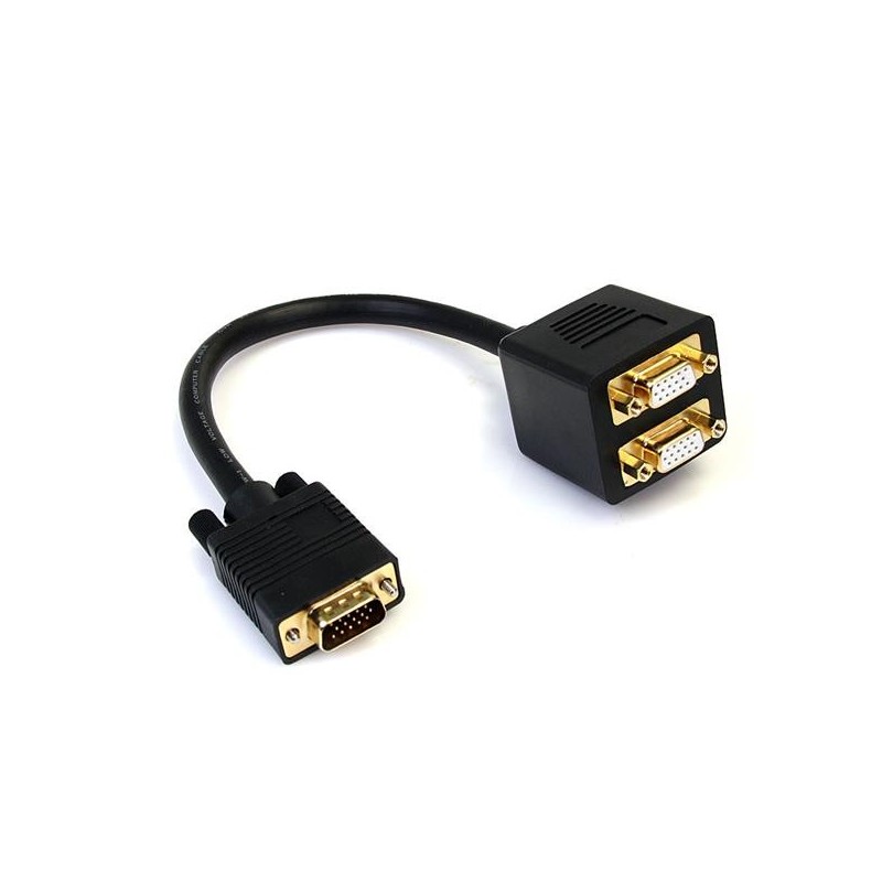 StarTech.com 1 ft VGA to 2x VGA Video Splitter Cable &ndash; M/F