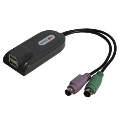 Minicom Advanced Systems PS/2 to USB 2 x USB - A 2 x 6 p. mini DIN Black cable interface/gender adapter