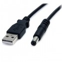 StarTech.com 2m USB to Type M Barrel Cable - USB to 5.5mm 5V DC Cable