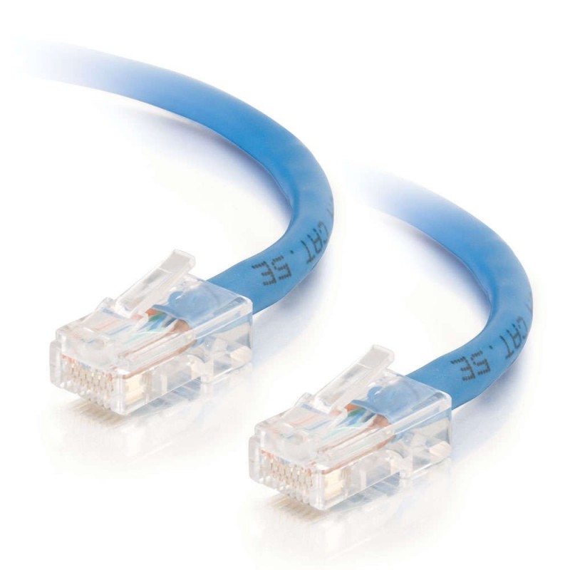 0.5m Cat5E 350 MHz Non-Booted RJ45 Patch Leads - Blue