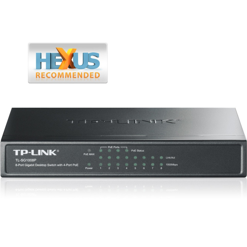 Tp-Link TL-SG1008P 8-Port Gigabit PoE Switch with 4-Port PoE Tp-Link TL-SG1008P 8-Port Gigabit PoE Switch with 4-Port PoE