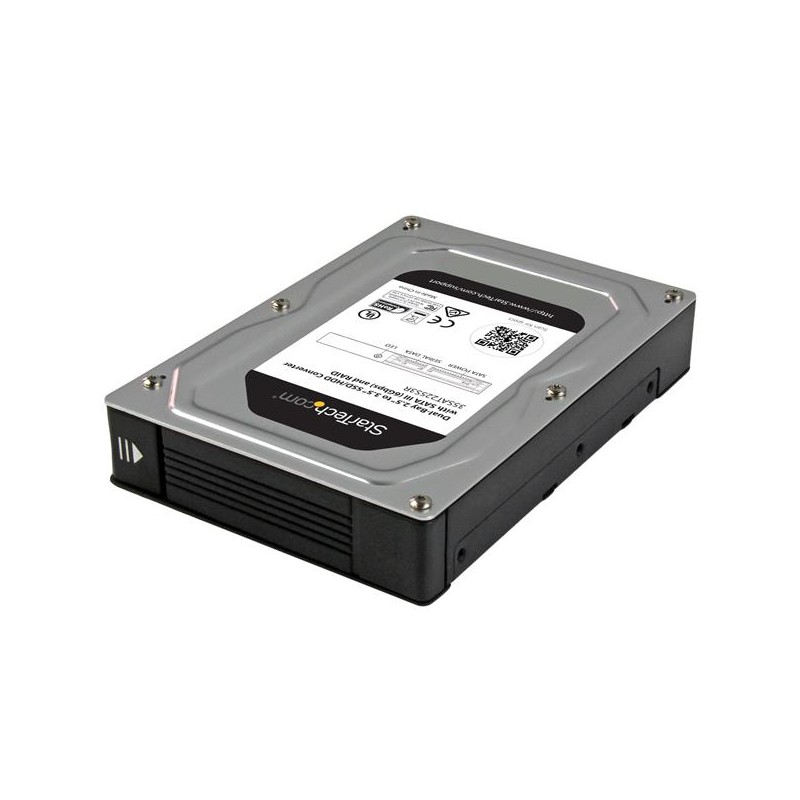DualBay 2.5” to 3.5” SATA Hard Drive Adapter Enclosure