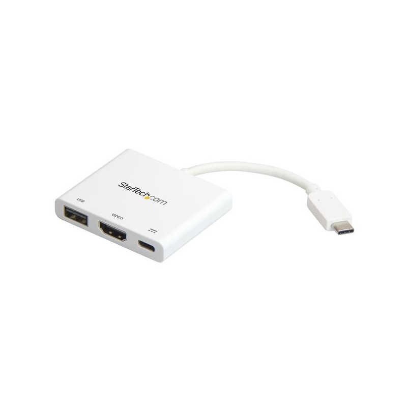 StarTech.com USB-C to 4K HDMI Multifunction Adapter with Power Delivery and USB-A Port - White