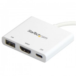 StarTech.com USB-C to 4K HDMI Multifunction Adapter with Power Delivery and USB-A Port - White | StarTech.com Docks & Port Expan