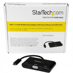 StarTech.com USB-C to VGA Multifunction Adapter with Power Delivery and USB-A Port | StarTech.com Docks & Port Expansions
