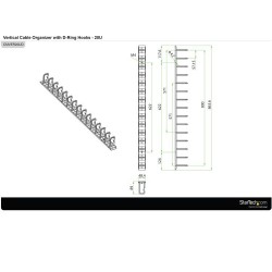 StarTech.com Vertical Cable Organizer with D-Ring Hooks - 0U - 3 ft. | StarTech.com Rack & Cabinet Accessories