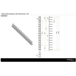 StarTech.com Vertical Cable Organizer with D-Ring Hooks - 0U - 6 ft. | StarTech.com Rack & Cabinet Accessories