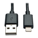 Tripp Lite USB Sync / Charge Cable with Lightning Connector iPhone iPod iPad - Black, 25.4 cm (10-in.)