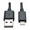 Tripp Lite USB Sync / Charge Cable with Lightning Connector iPhone iPod iPad - Black, 25.4 cm (10-in.) | Tripp Lite USB Cables