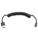 Tripp Lite USB Sync / Charge Coiled Cable with Lightning Connector iPhone iPad (M/M), Black, 1.22 m (4-ft.)