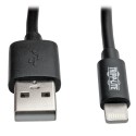Tripp Lite USB Sync / Charge Coiled Cable with Lightning Connector iPhone iPad (M/M), Black, 1.22 m (4-ft.)
