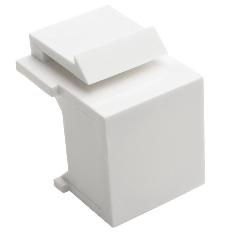 Tripp Lite Snap-In Blank Keystone Jack Insert, White, 10 Pack