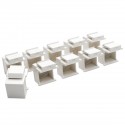 Tripp Lite Snap-In Blank Keystone Jack Insert, White, 10 Pack