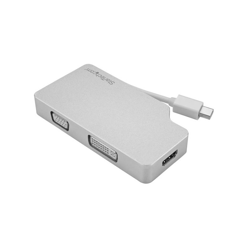 StarTech.com Aluminum Travel A/V Adapter: 3-in-1 Mini DisplayPort to VGA, DVI or HDMI - 4K