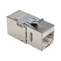 Tripp Lite Cat6a Straight-Through Modular Shielded In-Line Snap-In Coupler w/90-Degree Down-Angled Port (RJ45 F/F), TAA