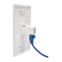 Tripp Lite Cat6a Straight-Through Modular In-Line Snap-In Coupler w/90-Degree Down-Angled Port, White (RJ45 F/F)