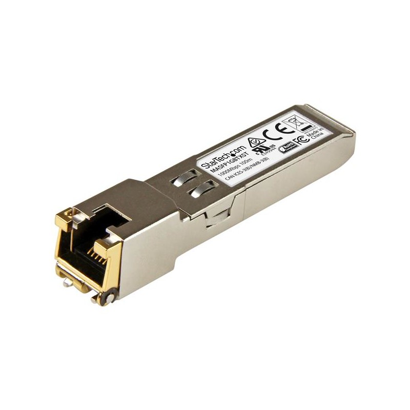 StarTech.com Gigabit RJ45 Copper SFP Transceiver Module - Cisco Meraki MA-SFP-1GB-TX Compatible - 100m