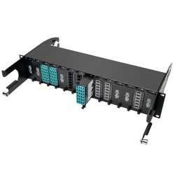 Tripp Lite 40Gb to 10Gb Breakout Cassette - (x2) 12-Fiber OM4 MTP/MPO to (x12) LC | Tripp Lite Patch Panels