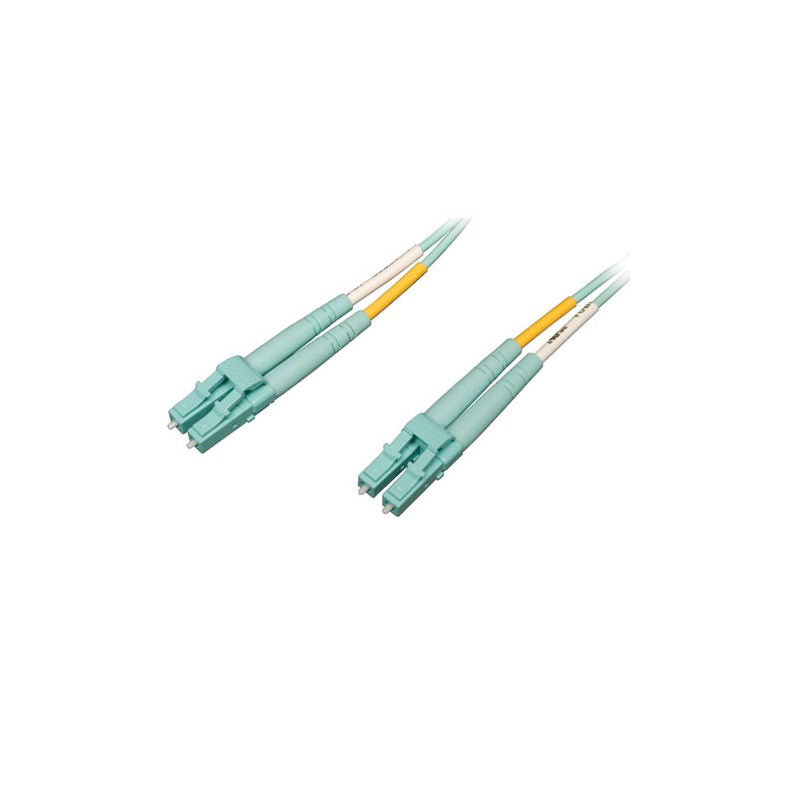 Tripp Lite 10Gb / 100Gb Duplex Multimode 50/125 OM4 LSZH Fiber Patch Cable (LC/LC), Aqua, 15 m