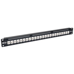 Tripp Lite 24-Port 1U Rack-Mount Cat6a Feedthrough Patch Panel, RJ45 Ethernet | Tripp Lite Patch Panels