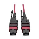 Tripp Lite MTP/MPO Multimode Patch Cable, 12 Fiber, 40/100 GbE, 40/100GBASE-SR4, OM4 Plenum-Rated (F/F), Push/Pull Tab, Magenta,