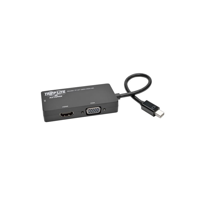 Tripp Lite Keyspan Mini DisplayPort 1.2 to VGA / DVI / HDMI All-in-One Converter Adapter, 4K x 2K HDMI