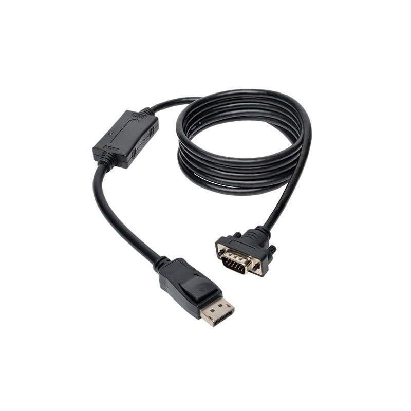 Tripp Lite DisplayPort 1.2 to VGA Active Adapter Cable, DP with Latches to HD15 (M/M), 1920 x 1200 / 1080p, 3.05 m (10-ft.)