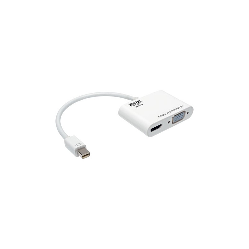 Tripp Lite Keyspan Mini DisplayPort 1.2 to VGA/HDMI All-in-One Converter Adapter, 4K x 2K HDMI @ 24/30 Hz